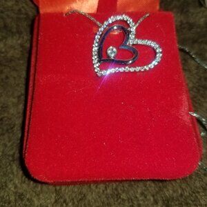 diamond type heart necklace costume jewelry